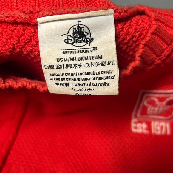 Vintage Walt Disney World Red Cable Knit Sweater M - Picture 6 of 8